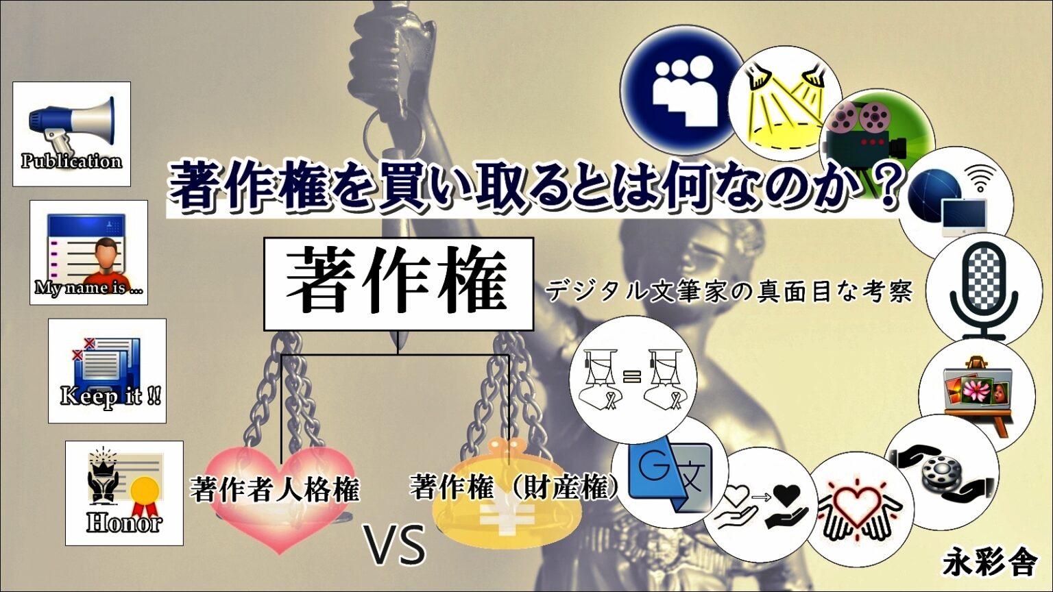 著作権(財産権)と著作者人格権の関係 記事制作依頼(外注)で手にできる範囲 永彩舎 著作権(財産権)と著作者人格権の関係 記事制作依頼(外注)で手にできる範囲 永彩舎